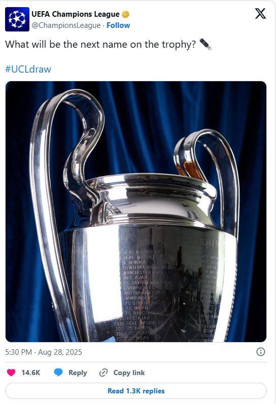 皇家将迎战利物浦，巴黎圣日耳曼对阵巴塞罗那——欧冠抽签揭晓